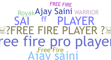 Přezdívka - Freefireplayer