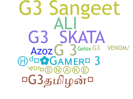 Přezdívka - G3